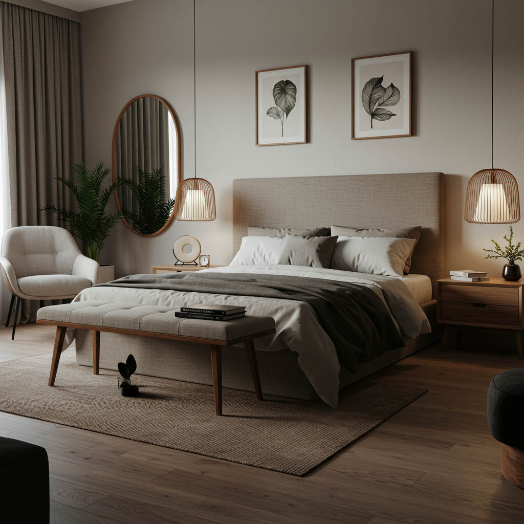 Elegant master bedroom by Heima.